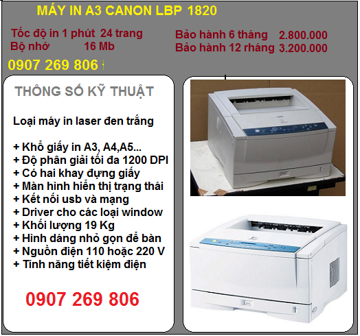 Máy in a3 canon 1820
